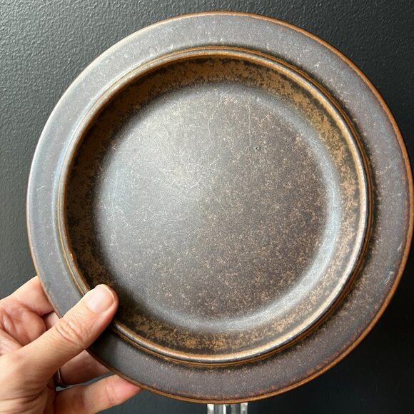 Lot 2 Arabia Ruska Rustic Farmhouse Salad  Plates 8 Inch Stoneware 60s Brutalist - Picture 2 of 5